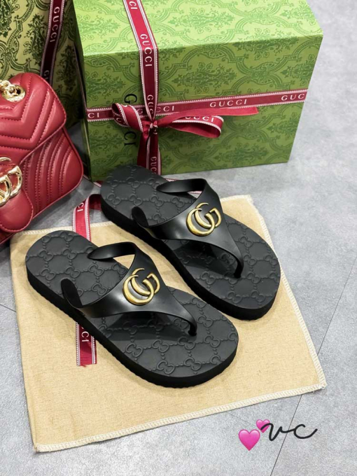 Custom Gucci GG Rubber Thong Sandals - Image 6