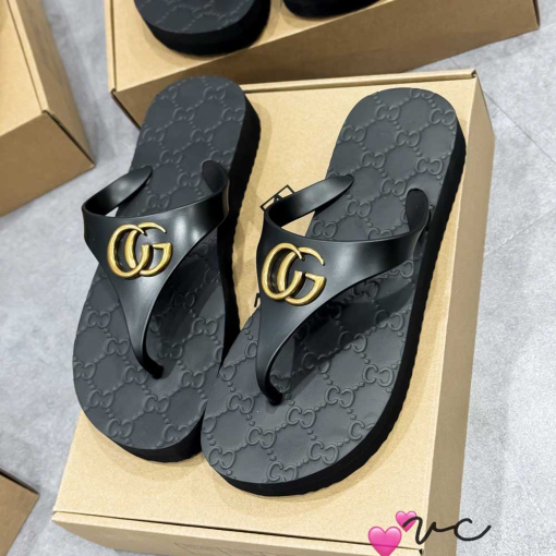 Custom Gucci GG Rubber Thong Sandals - Image 2