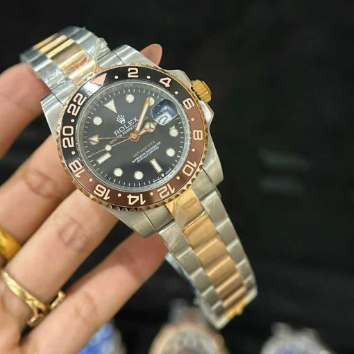 Custom Rolex GMT-Master II Rootbeer Demi Black Dial - Asian 151