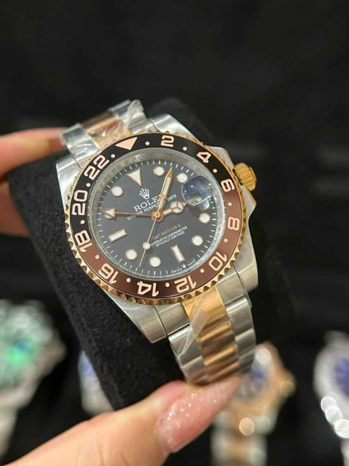 Custom Rolex GMT-Master II Rootbeer Demi Black Dial - Asian 151 - Image 2