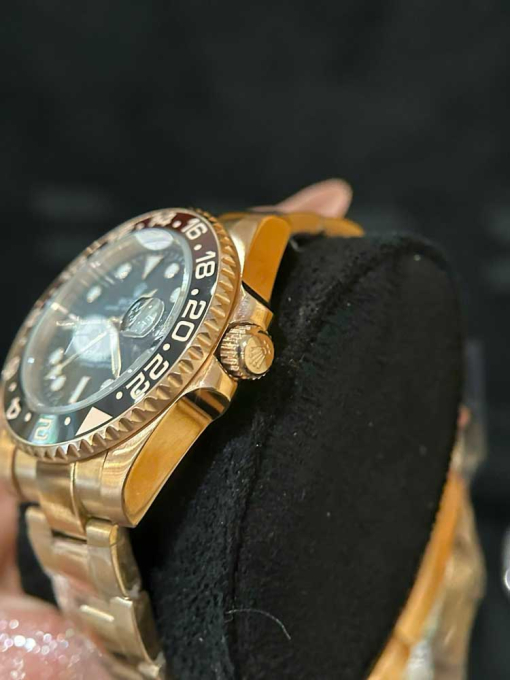 Custom Rolex GMT-Master II Everose Gold Rootbeer Black Dial - Asian 150 - Image 4