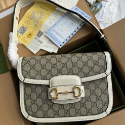 Custom Gucci Horsebit 1955 White Monogram