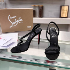 Custom Christian Louboutin Rosalie Strass Red Sole Heels