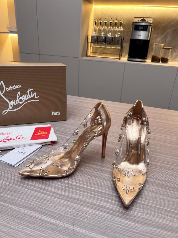 Custom Christian Louboutin Degraqueen Embellished PVC Pumps