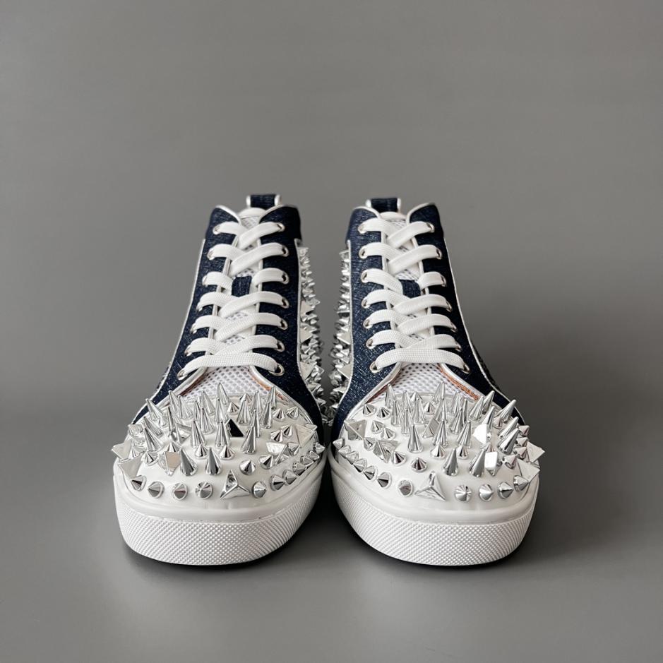 Custom Christian Louboutin Lou Spikes High-Top Sneakers - Image 2