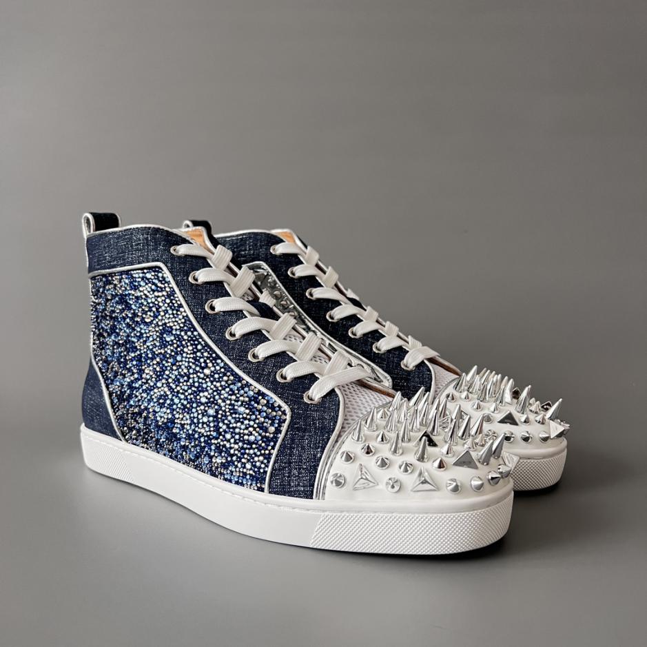 Custom Christian Louboutin Lou Spikes High-Top Sneakers - Image 3