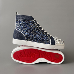 Custom Christian Louboutin Lou Spikes High-Top Sneakers