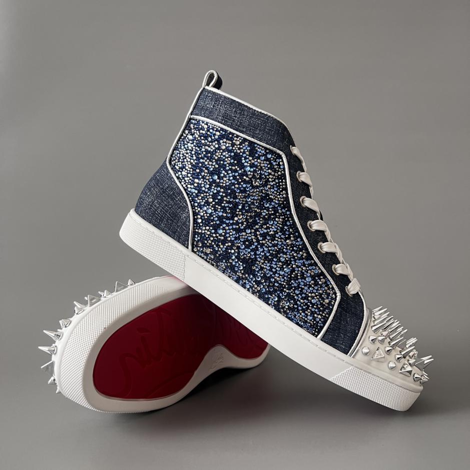 Custom Christian Louboutin Lou Spikes High-Top Sneakers - Image 4