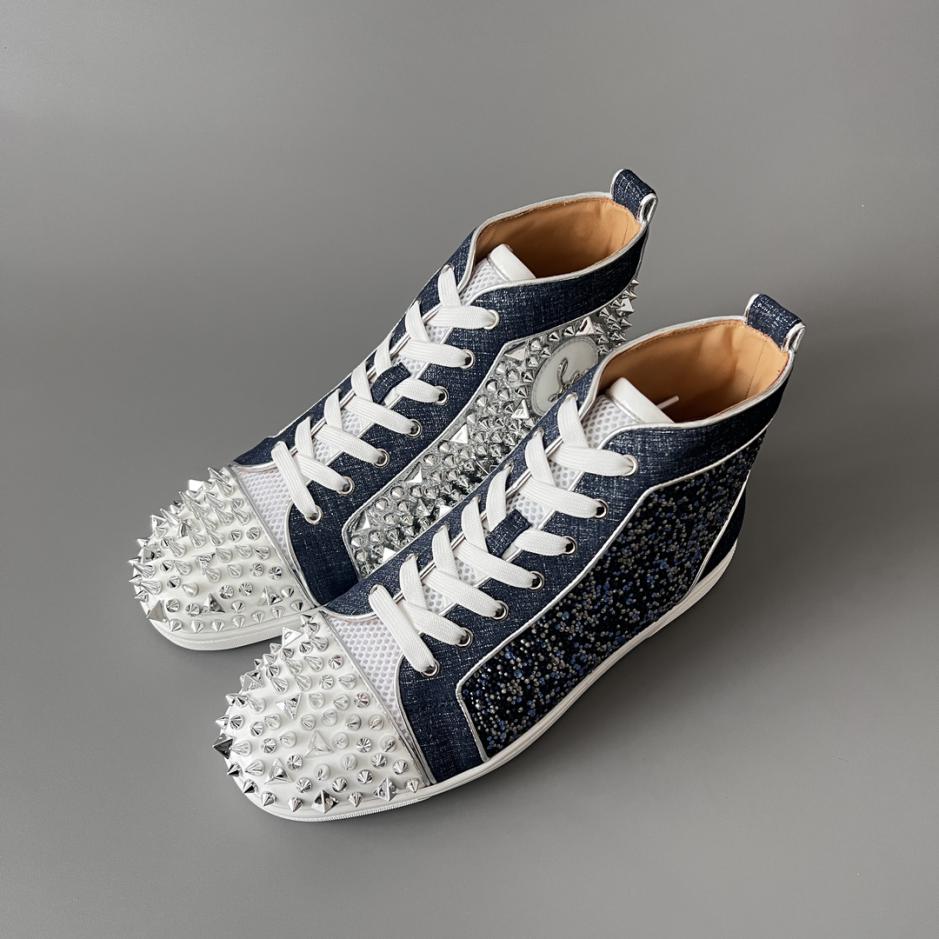 Custom Christian Louboutin Lou Spikes High-Top Sneakers - Image 7