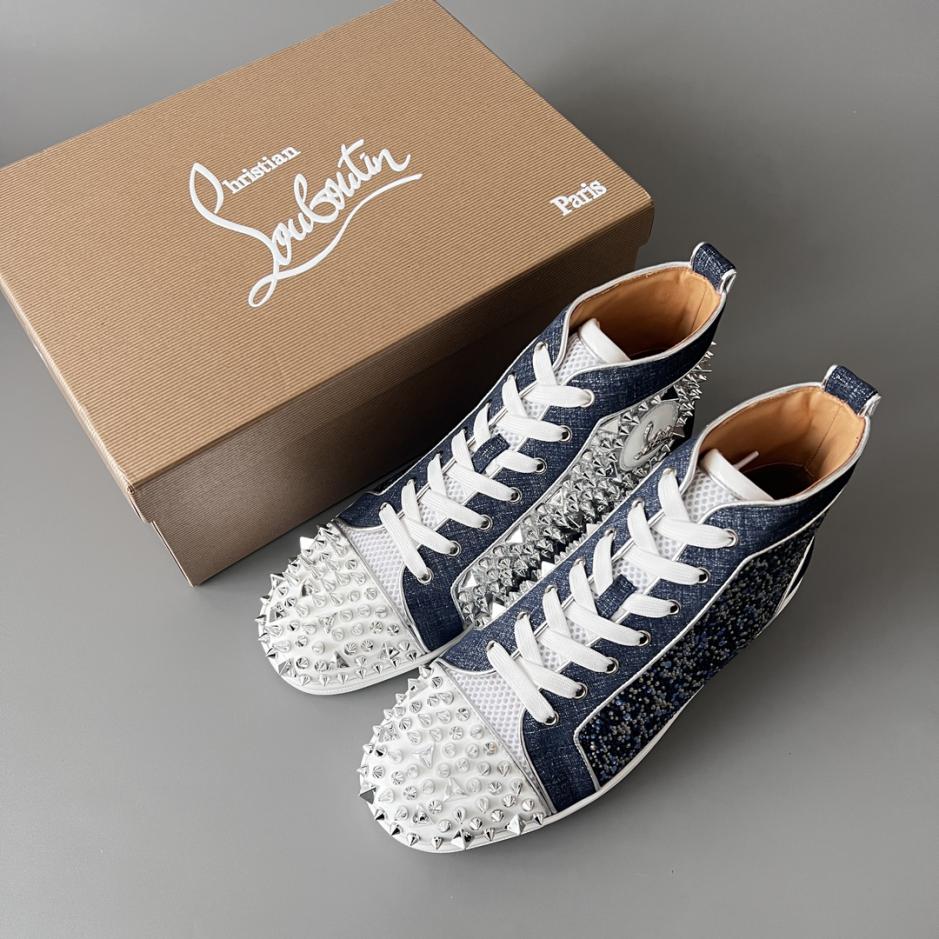 Custom Christian Louboutin Lou Spikes High-Top Sneakers - Image 9