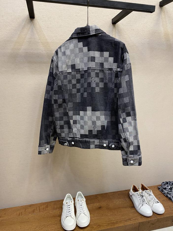 Custom Louis Vuitton 5SS Mosaic Damier Denim Jacket - Image 5