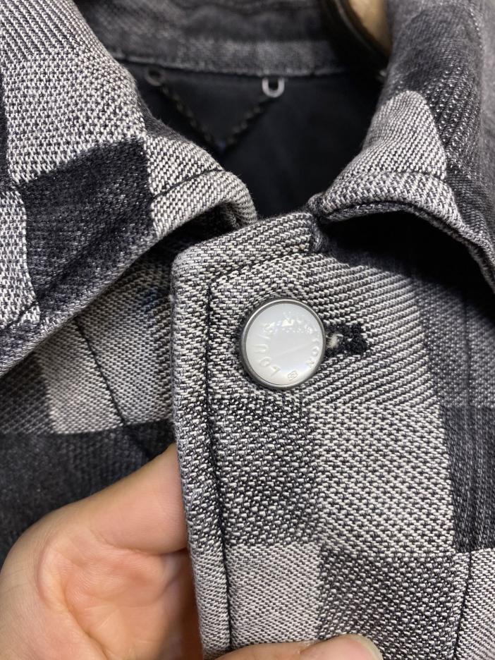 Custom Louis Vuitton 5SS Mosaic Damier Denim Jacket - Image 4