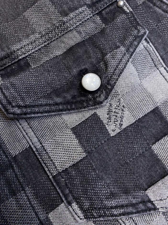 Custom Louis Vuitton 5SS Mosaic Damier Denim Jacket - Image 8