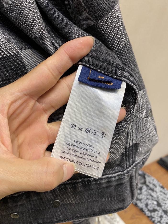 Custom Louis Vuitton 5SS Mosaic Damier Denim Jacket - Image 6