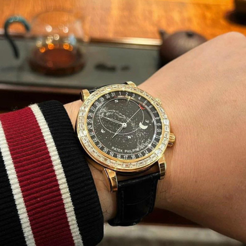 Custom Patek Philippe Grand Complications Sky Moon Rose Gold Black Dial - Swiss Patek 81 photo review