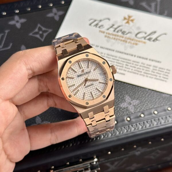 Custom Audemars Piguet Royal Oak 15450ST Rose Gold White - Swiss AP85 - Image 3