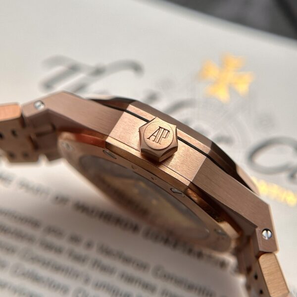 Custom Audemars Piguet Royal Oak 15450ST Rose Gold White - Swiss AP85 - Image 5
