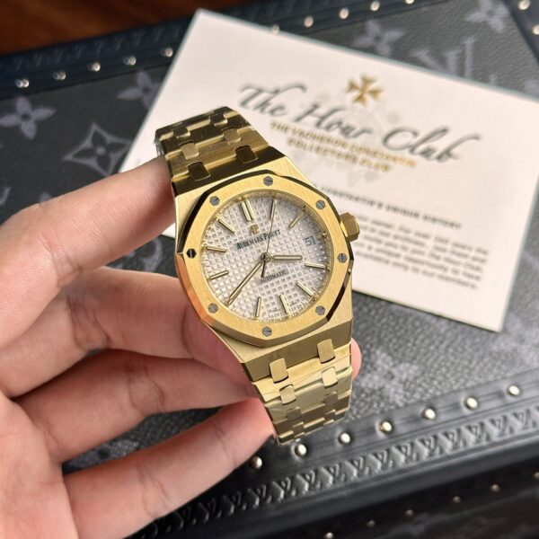 Custom Audemars Piguet Royal Oak 15450SR Yellow Gold White - Swiss AP89 - Image 2