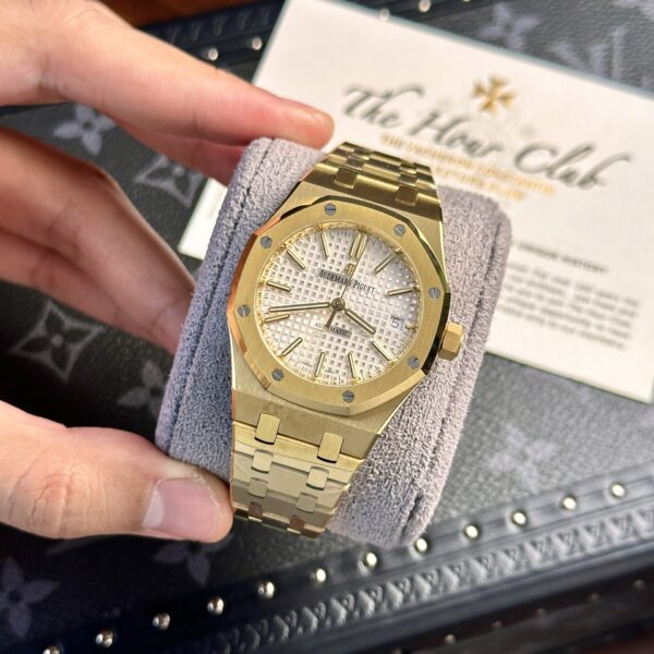 Custom Audemars Piguet Royal Oak 15450SR Yellow Gold White - Swiss AP89 - Image 3