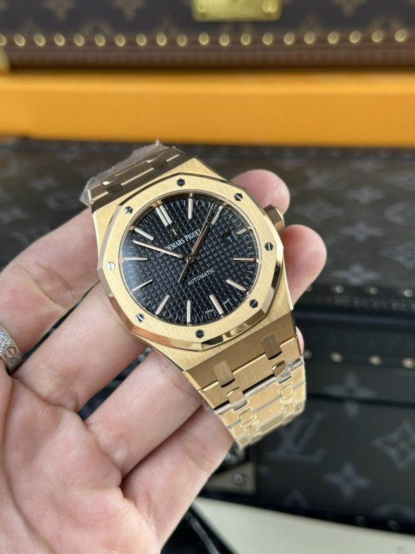 Custom Audemars Piguet Royal Oak 15400ST Gold Black - Swiss AP80 - Image 4