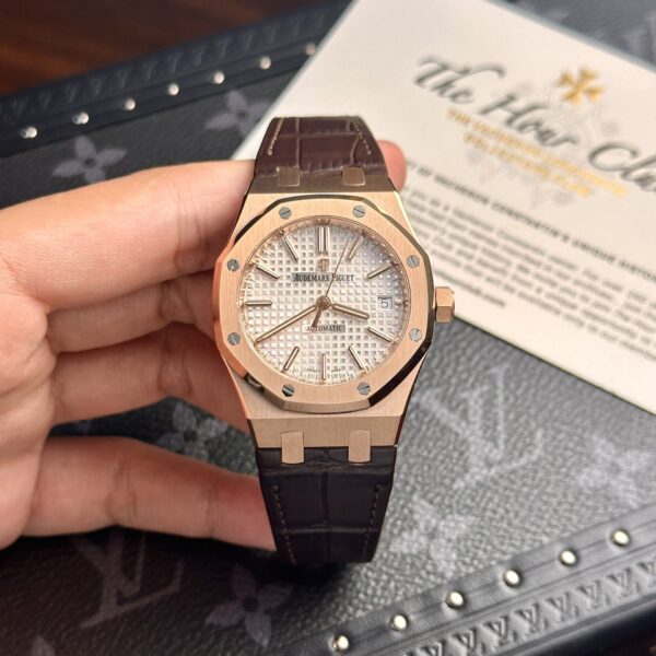 Custom Audemars Piguet Royal Oak 15450SR Rose Gold White - Swiss AP86