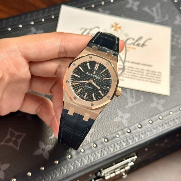 Custom Audemars Piguet Royal Oak 15450SR Rose Gold Black - Swiss AP87 - Image 2
