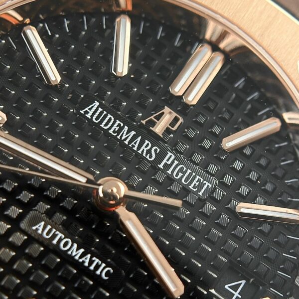 Custom Audemars Piguet Royal Oak 15450SR Rose Gold Black - Swiss AP87 - Image 3