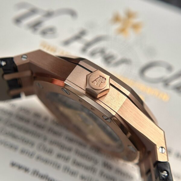 Custom Audemars Piguet Royal Oak 15450SR Rose Gold Black - Swiss AP87 - Image 5