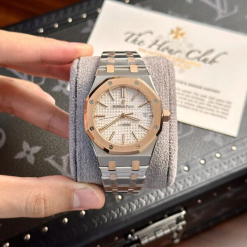 Custom Audemars Piguet Royal Oak 15450SR Demi Gold White - Swiss AP88