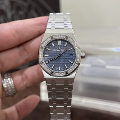 Custom Lady Audemars Piguet Royal Oak 77351ST Diamonds Bezel - Swiss Lady Watch 7