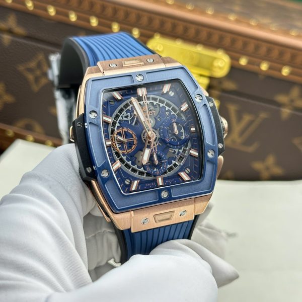 Custom Hublot Spirit Of Big Bang Bezel Ceramic Blue - Swiss Hublot30 - Image 3