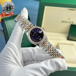 Custom Lady Rolex DateJust Dark Purple - Swiss Lady Watch 14