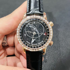 Custom Patek Philippe Grand Complications Sky Moon Rose Gold Black Dial - Swiss Patek 81