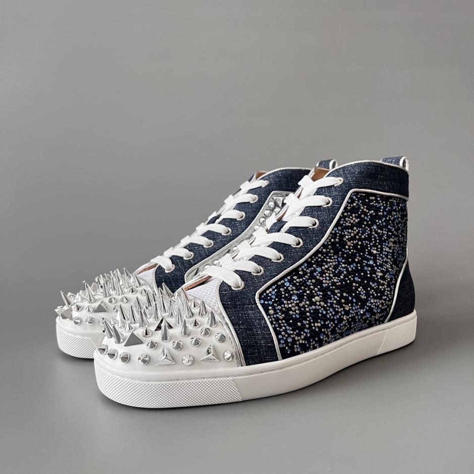 Custom Christian Louboutin Lou Spikes High-Top Sneakers - Image 5