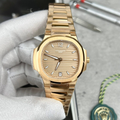 Custom Patek Philippe Lady Nautilus 7118 Gold Dial 35mm - Swiss Lady Watch 23