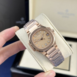 Custom Patek Philippe Lady Nautilus 7010 Gold Dial 32mm - Swiss Lady Watch 18