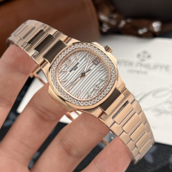 Custom Patek Philippe Lady Nautilus 7010 White Dial 32mm - Swiss Lady Watch 20