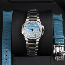 Custom Patek Philippe Lady Nautilus 7010G Gradient Blue Dial 32mm - Swiss Lady Watch 26