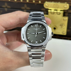 Custom Patek Philippe Lady Nautilus 7118 Grey Dial 35mm - Swiss Lady Watch 25