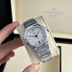 Custom Patek Philippe Lady Nautilus 7118 White Dial 35mm - Swiss Lady Watch 19