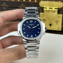 Custom Patek Philippe Lady Nautilus 7118 Navy Blue Dial 35mm - Swiss Lady Watch 24