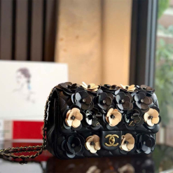Custom Chanel Classic Camellia Flower Handbag