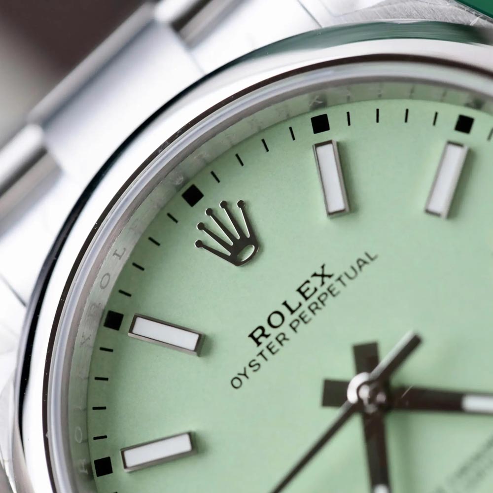 Custom Rolex Oyster Perpetual Green / Mint Green - Swiss 196 - Image 6