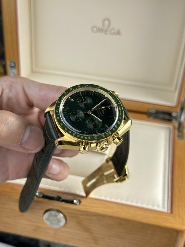 Custom Omega Speedmaster Moonwatch Replica Watches Green Dial - Swiss Omega 48 - Image 4