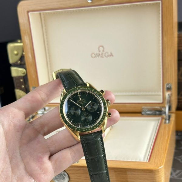 Custom Omega Speedmaster Moonwatch Replica Watches Green Dial - Swiss Omega 48