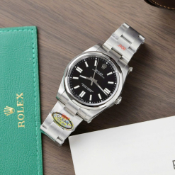 Custom Rolex Oyster Perpetual Black Dial - Swiss 194
