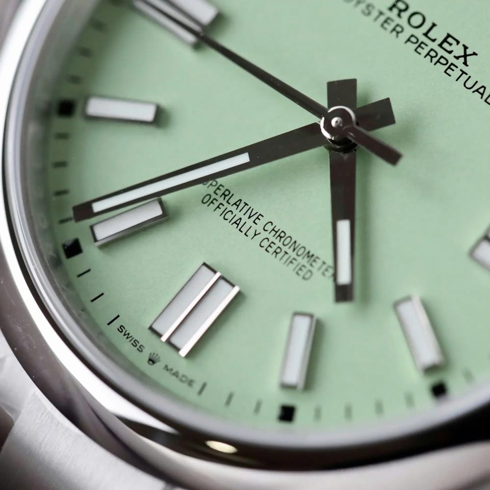 Custom Rolex Oyster Perpetual Green / Mint Green - Swiss 196 - Image 7