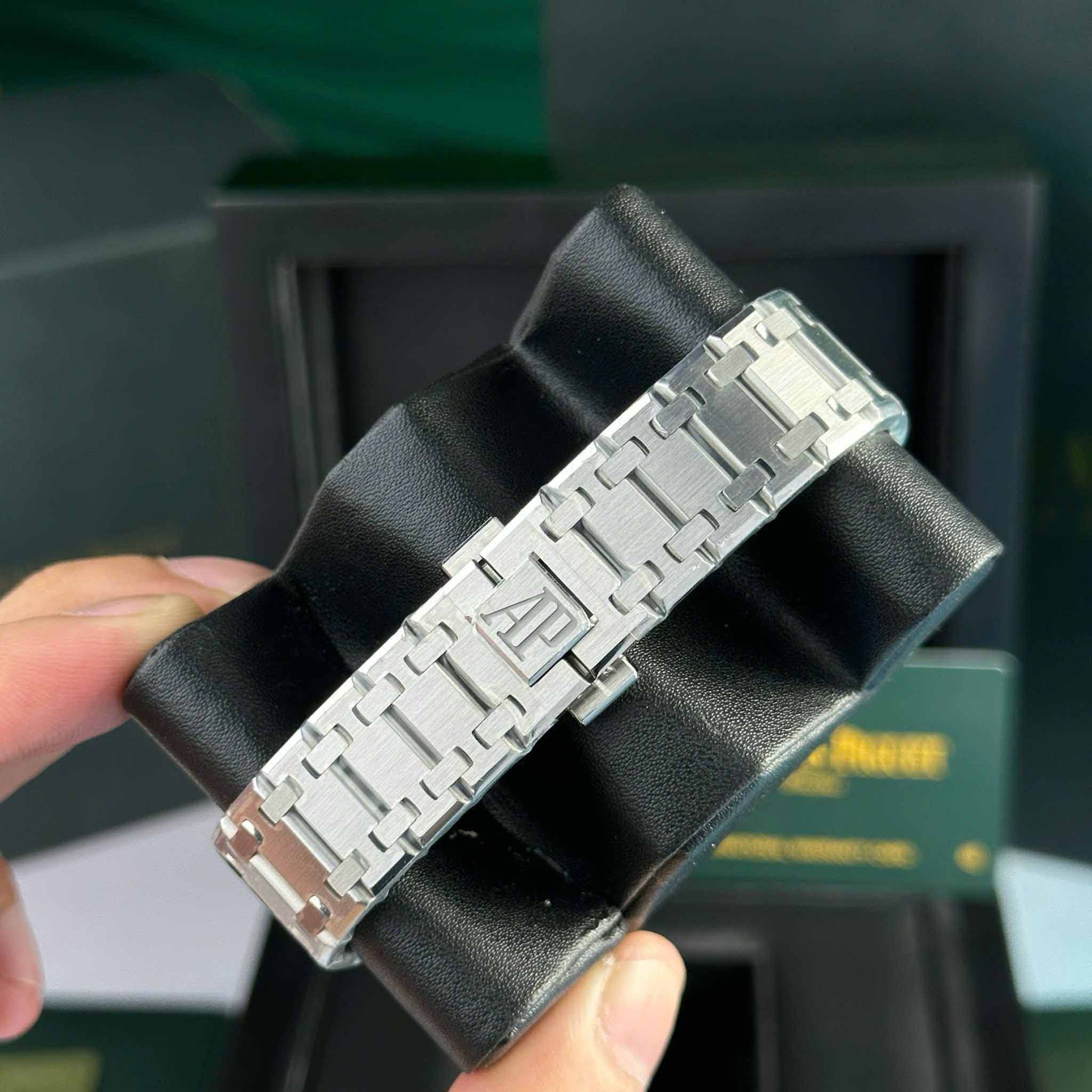 Custom Audemars Piguet Royal Oak Jumbo Extra-thin 16202 Blue - Swiss AP100 - Image 11