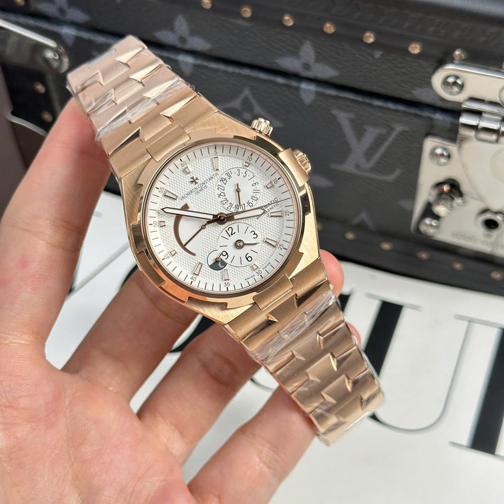Custom VC Overseas Dual Time 47450 Rose Gold White Dial 42mm - Swiss VC39 - Image 2
