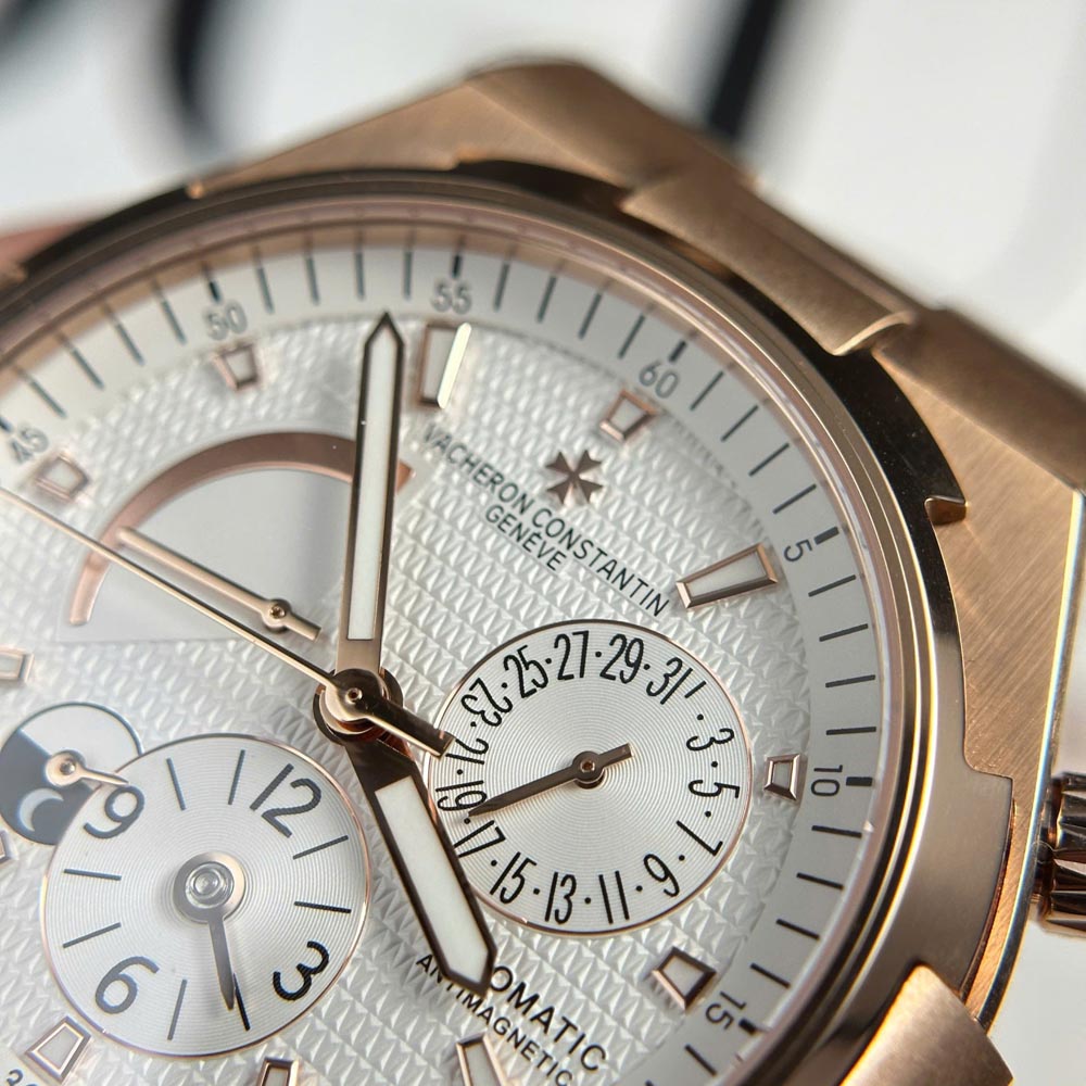 Custom VC Overseas Dual Time 47450 Rose Gold White Dial 42mm - Swiss VC39 - Image 7
